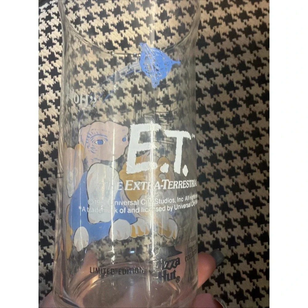 1982 E.T. The Extra-Terrestrial Pizza Hut 'Home' Collector Drinking Glass VTG